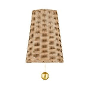 Naida 1-Light Wall Sconce in Aged Brass