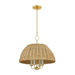 Arwen 4-Light Chandelier in Aged Brass