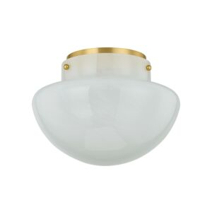 Lilou 1-Light Flush Mount in Aged Brass