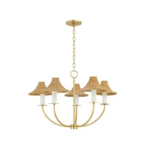 Twila 5-Light Chandelier in Vintage Gold Leaf