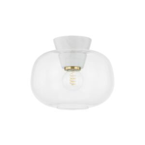 Ariella 1-Light Flush Mount in Aged Brass