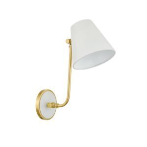 Georgann 1-Light Wall Sconce in Aged Brass with Soft White