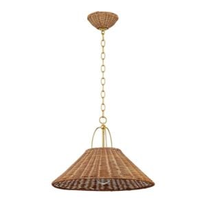 Davida 1-Light Pendant in Aged Brass