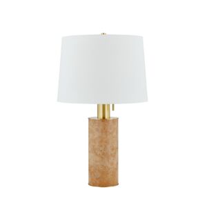 Clarissa 1-Light Table Lamp in Aged Brass