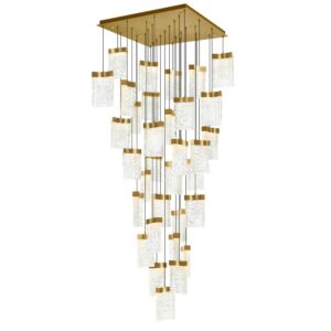 Lava LED Chandelier in Brass