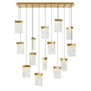 Lava LED Chandelier in Brass