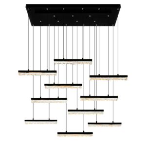 Stagger LED Chandelier in Black