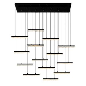 Stagger LED Chandelier in Black