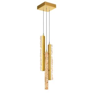 Stagger LED Mini Pendant in Brass