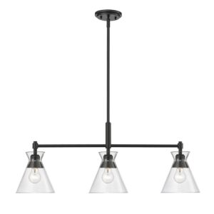 Malta 3-Light Linear Pendant in Matte Black