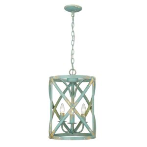 Alcott TEAL 3-Light Pendant in Teal