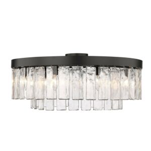 Ciara BLK 9-Light Semi-Flush Mount in Matte Black