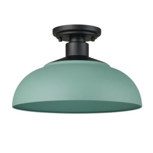 Levitt 1-Light Outdoor Semi-Flush Mount in Natural Black