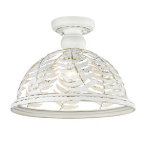 Annalin 1-Light Semi-Flush Mount in Vintage Decor White