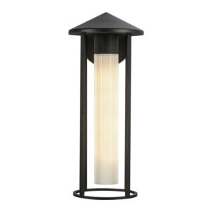 Tenko 1-Light Exterior Wall Mount in Black with Glossy Opal Glass