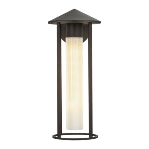 Tenko 1-Light Exterior Wall Mount in Bronze with Glossy Opal Glass