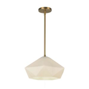 Krysta 1-Light Pendant in Brushed Gold with Opal Glass