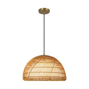 Bondi 1-Light Pendant in Brushed Gold with Opal Glass