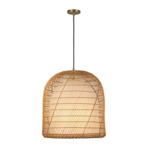 Bondi 1-Light Pendant in Brushed Gold with Opal Glass