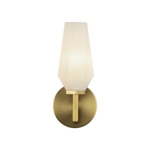 Krysta 1-Light Wall Vanity in Brushed Gold with Opal Glass