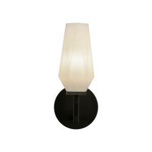 Krysta 1-Light Wall Vanity in Matte Black with Opal Glass