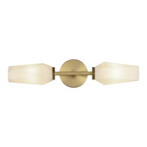 Krysta 2-Light Wall Vanity in Brushed Gold with Opal Glass