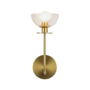 Sylvia 1-Light Wall Vanity in Brushed Gold with Clear Glass