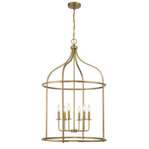 Brookstone 6-Light Pendant in Warm Brass