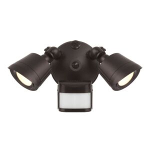 2-Light LED Motion Sensored Double Flood Light in Bronze