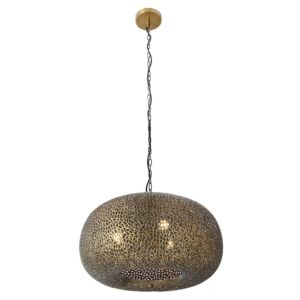 Moradabad 3-Light Pendant in Gilded Brass