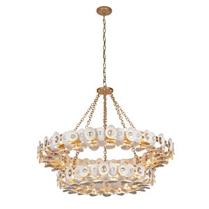 Niu 22-Light Chandelier in Fawn Gold