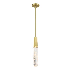 Drifting Droplets 1-Light LED Mini Pendant in Brushed Brass