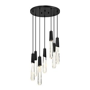 Drifting Droplets 7-Light LED Pendant in Coal