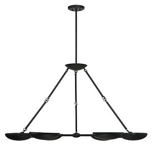 Undertas 6-Light Chandelier in Textured Black