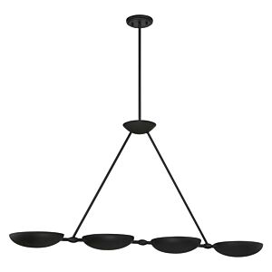 Undertas 4-Light Island Pendant in Textured Black