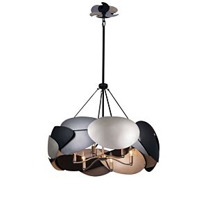 Metalo Misto 6-Light Pendant in Coal with Atlas and Midnight S