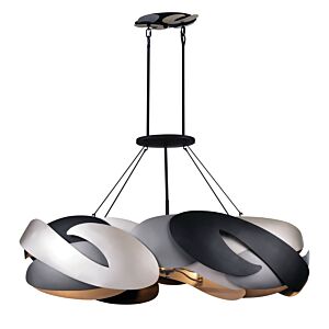 Metalo Misto 6-Light Island Pendant in Coal with Atlas and Midnight S