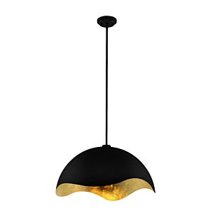 Eclos 1-Light Pendant in Sand Coal W with Gold Leaf