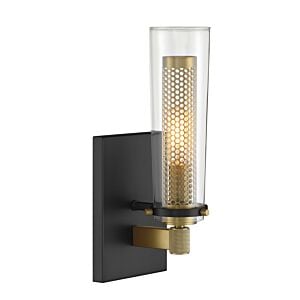 Emmerham 1-Light Wall Sconce in Coal and Soft Brass