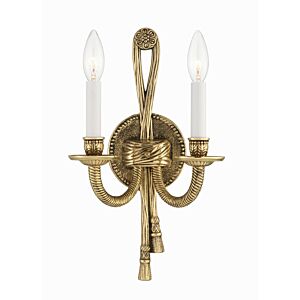 Cast Brass Wall Mount 2-Light Wall Sconce in Olde Brass