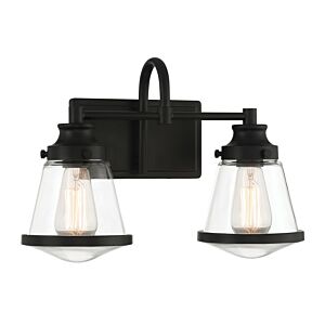 Mannsdale 2-Light Bathroom Vanity Light in Coal