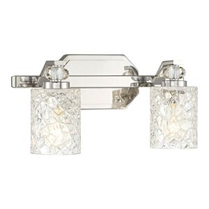 Crystal Kay 2-Light Bathroom Vanity Light in Chrome