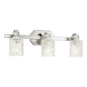 Crystal Kay 3-Light Bathroom Vanity Light in Chrome