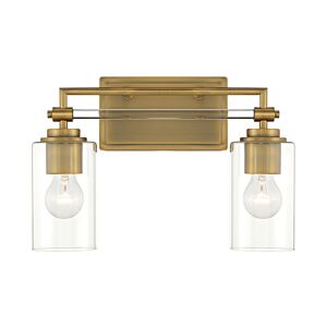 Binsly 2-Light Bathroom Vanity Light in Antique Noble Brass