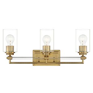 Binsly 3-Light Bathroom Vanity Light in Antique Noble Brass