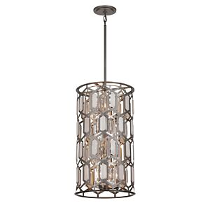 Hexly 9-Light Foyer Pendant in Bronze & Sultry Silver