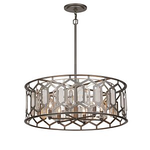 Hexly 6-Light Pendant in Bronze & Sultry Silver