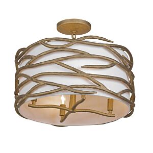 Branch Reality 4-Light Semi-Flush Mount in Ashen Gold