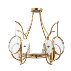 Into Focus 4-Light Semi-Flush Mount in Brass Antq