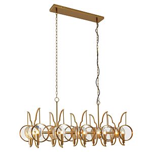 Into Focus 10-Light Island Pendant in Brass Antq